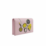 thumbnail Diorama Wallet on Chain Patch Embellished Leather pink phw - L'UXE LINK