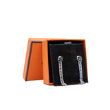 thumbnail square studs leather chain earring phw - L'UXE LINK