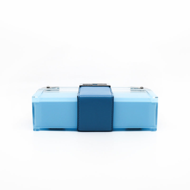 mini baguette trunk with strap blue phw rrp 6900