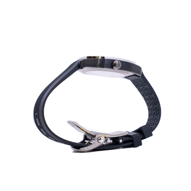 H08 bicolore in grey dial/black rubber band phw