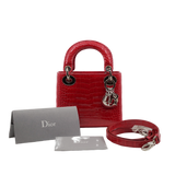 thumbnail dior lady mini crocodile orange red phw - L'UXE LINK