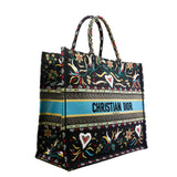 thumbnail large boot tote with heart embroidary in fabric black/white - L'UXE LINK