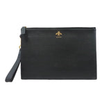 thumbnail bee zippy clutch in leather black ghw - L'UXE LINK