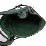 thumbnail buckle tote in leather green - L'UXE LINK