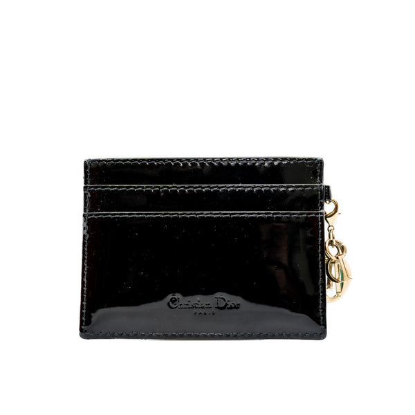 lady card holder in patent black phw L'UXE LINK