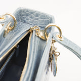 thumbnail lady dior mini crocodile blue - L'UXE LINK