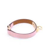 thumbnail hermes rivale mini bracelet in leather pink ghw - L'UXE LINK