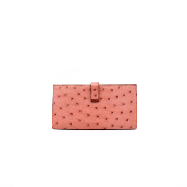 bearn long wallet nude ostrich ghw x stamp