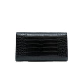 thumbnail constance long wallet with lizard buckle in CCD black C stamp - L'UXE LINK