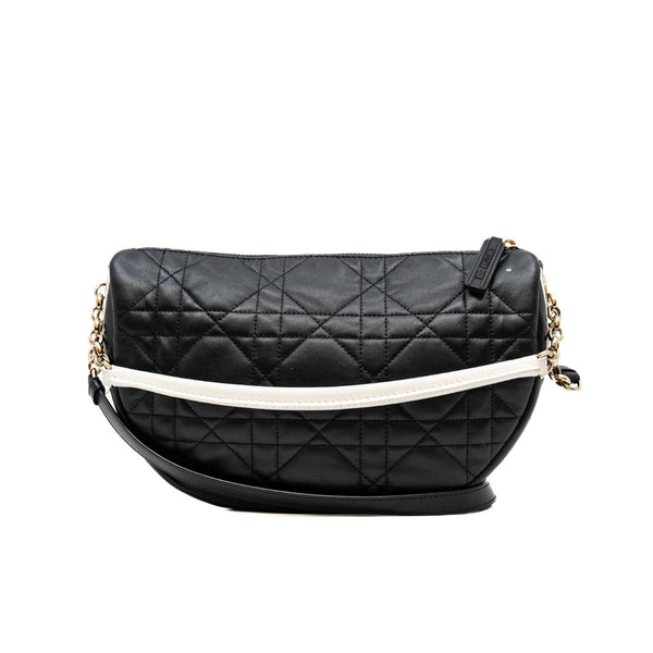 SMALL DIOR VIBE HOBO BAG in black cannage lambskin phw rp4800