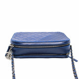 thumbnail camera bag lamb skin with chain navy seri 20 - L'UXE LINK
