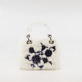 thumbnail lady mini white fur with blue crystal PHW - L'UXE LINK