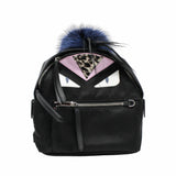 thumbnail MONSTER BACKPACK MINI NYLON WITH LEATHER AND FUR BLACK PHW - L'UXE LINK