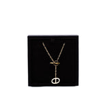 thumbnail pendent ca contour simple 18k rg with dimaonds rrp8790 - L'UXE LINK