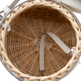 thumbnail picnic bucket bag in Bamboo weaving/leather nata B stamp - L'UXE LINK