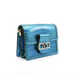 thumbnail dauphine mini blue crocodile - L'UXE LINK