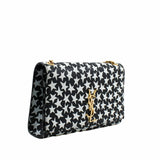 thumbnail Chain Bag Star Print Monogram Black White GHW - L'UXE LINK