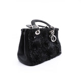 thumbnail issimo limited flower glitter embrodary in leather black phw - L'UXE LINK