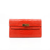 thumbnail kelly wallet crocodile 9T X stamp - L'UXE LINK