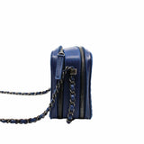 thumbnail camera bag lamb skin with chain navy seri 20 - L'UXE LINK