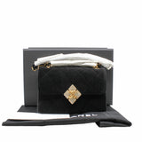 thumbnail velvet ctystal buckle cc black ghw seri l9 - L'UXE LINK