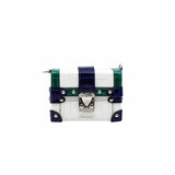 thumbnail ESSENTIAL TRUNK with chain white blue green crocodile phw rrp 55000hk dollar - L'UXE LINK