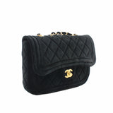 thumbnail small flap bag in velvet black ghw seriL13U93E1 - L'UXE LINK