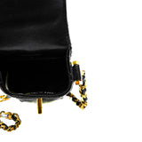 thumbnail vintage phone case with chian in patent black ghw - L'UXE LINK