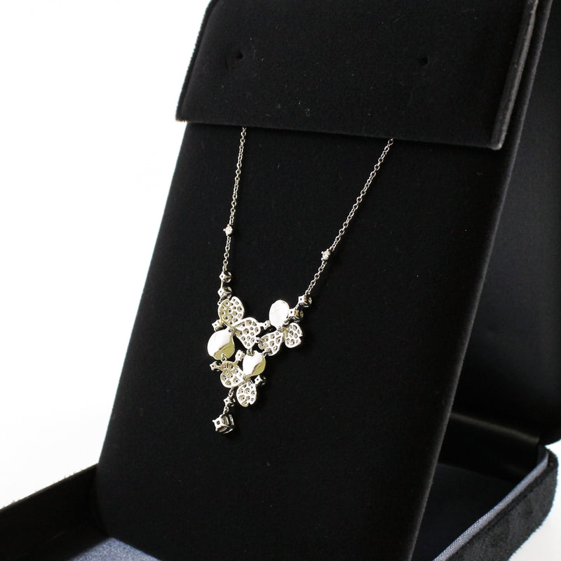 paper flower Diamond Cluster Drop Necklace pt950 rrp 19800