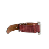 thumbnail h hour pm with diamonds inside face crocodile strap - L'UXE LINK