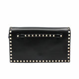 thumbnail Rockstud Flap Clutch Leather Black GHW - L'UXE LINK