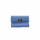thumbnail kelly short wallet epsom leather r2 blue agate phw - L'UXE LINK