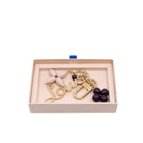 thumbnail bag charm ghw louis letter pink and purple - L'UXE LINK