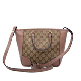 thumbnail small tote top handle crossbody in surpeme brown/beige ghw - L'UXE LINK