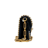 thumbnail mini Broadway Pearly Bee Shoulder Bag Crystal Embellished Velvet black - L'UXE LINK