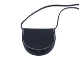 thumbnail mini heel pouch in leather black - L'UXE LINK