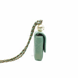 thumbnail glitting blue card holder with chain pearl phw - L'UXE LINK