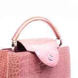 thumbnail capucines pm crocodile pink - L'UXE LINK