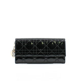 thumbnail long flap wallet patent black ghw - L'UXE LINK
