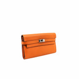 thumbnail kelly long wallte espom orange phw stamp n ghw - L'UXE LINK