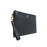 thumbnail bee zippy clutch in leather black ghw - L'UXE LINK