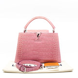 thumbnail capucines pm crocodile pink - L'UXE LINK
