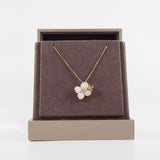 thumbnail necklace flower with diamonds 18k rg - L'UXE LINK