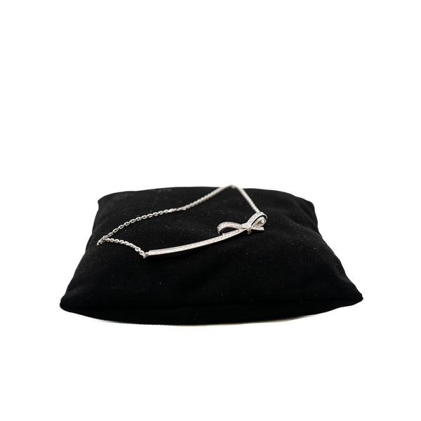 ruban bow diamond necklace in 18k wg