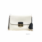 thumbnail Diorling Shoulder Bag Medium Leather  White/Black GHW - L'UXE LINK