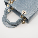 thumbnail lady dior mini crocodile blue - L'UXE LINK
