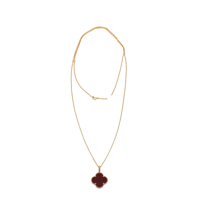 necklace  red alhambra long big 1 motif yg rrp 9500