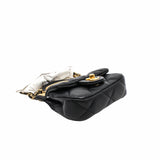 thumbnail mini flap bag with handle black lambskin ghw seri 31 - L'UXE LINK