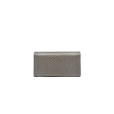 thumbnail leboy long flap wallet in chavron silver ruthenium hw seri22 - L'UXE LINK