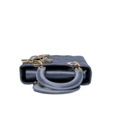 thumbnail lady medium with crystal buckle in satin blue gray light ghw 2020 - L'UXE LINK